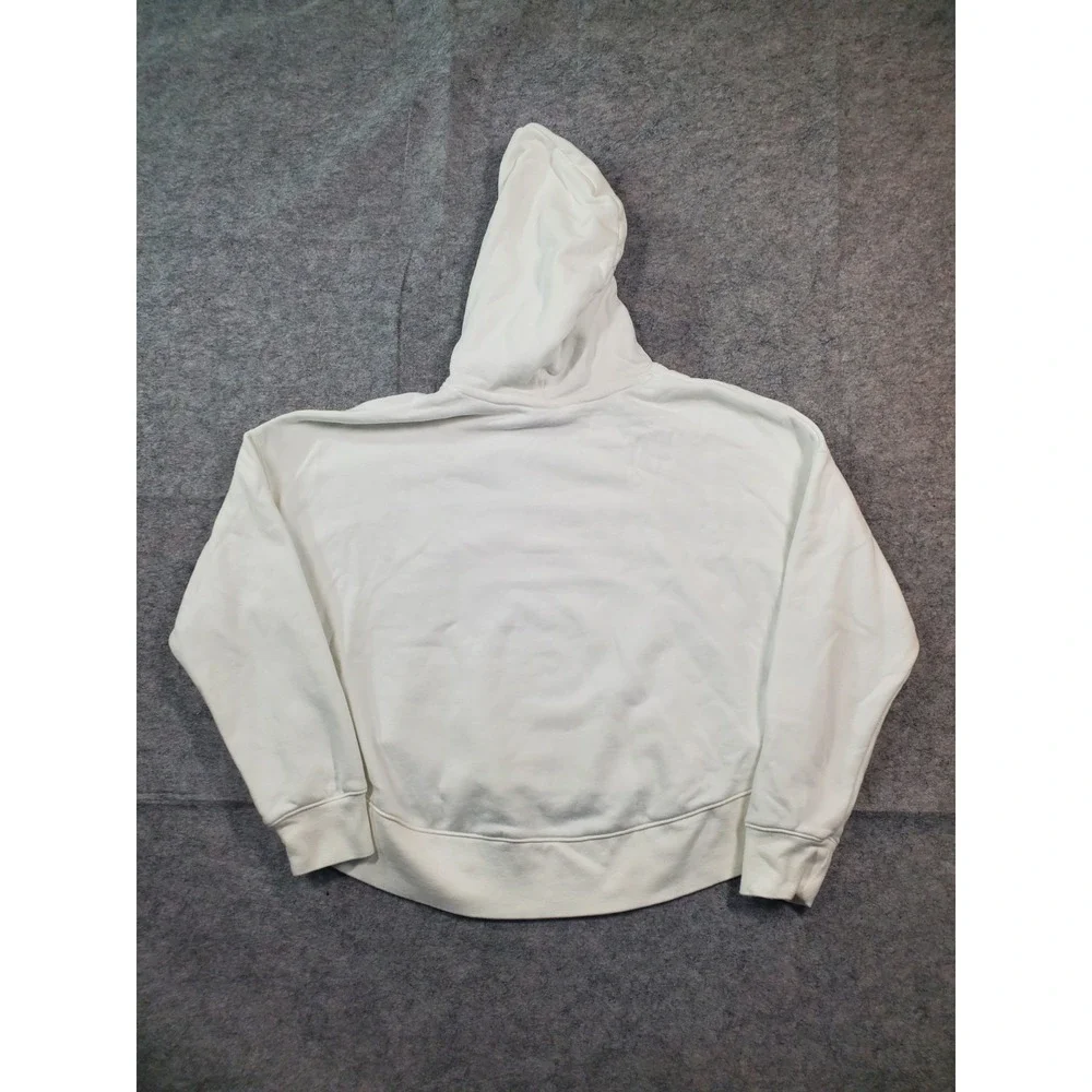 Nike Sportswear Club Fleece Hoodie Womens Sz Medium White Drawstring Gym Workout